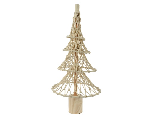 ARBRE CROCHETE AVEC PIED EN BOIS - COTON NATUREL - dia34.00-H73.00cm