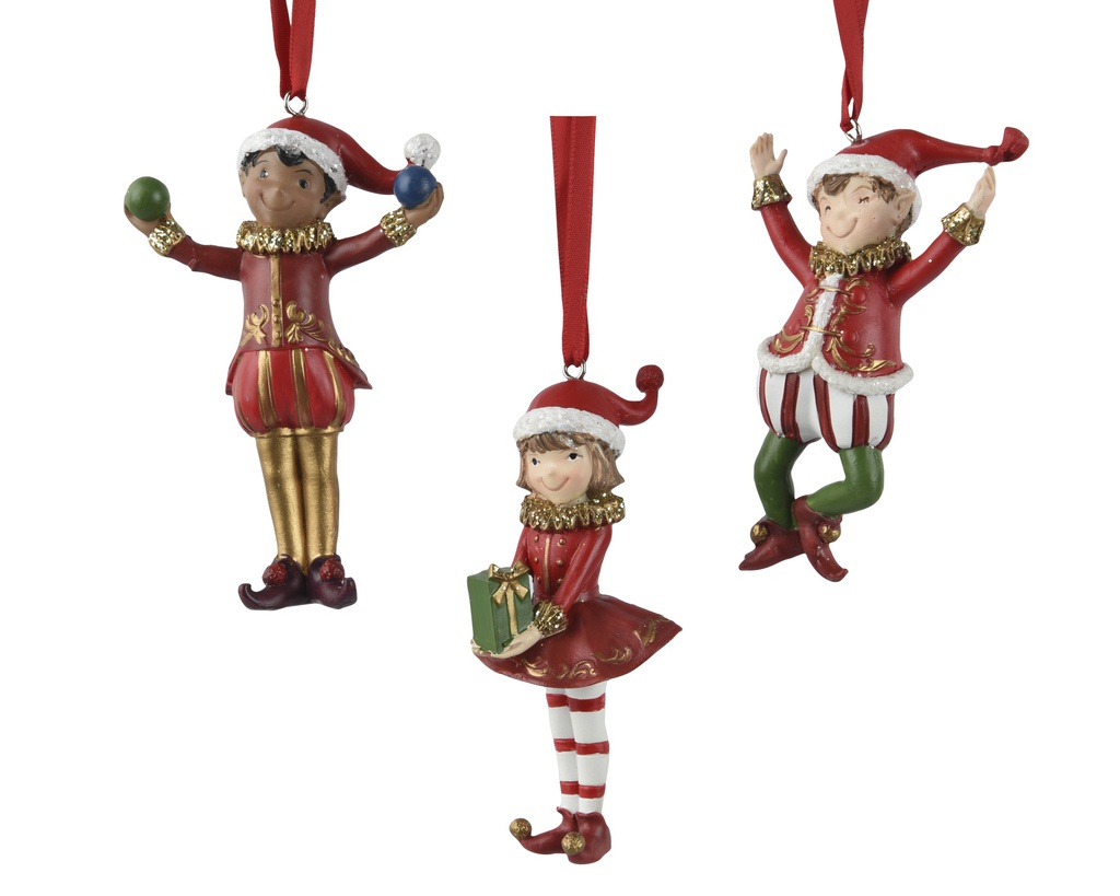 ELFO RESINA P COLGAR - COLORES CLASICOS - 3 MODELOS - PRECIO UNIDAD L5.00-W4.00-H10.00cm