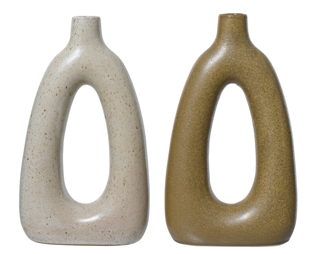JARRON PORCELANA - 2 COLORES - PRECIO UNIDAD - L18.50-W6.80-H32.00cm