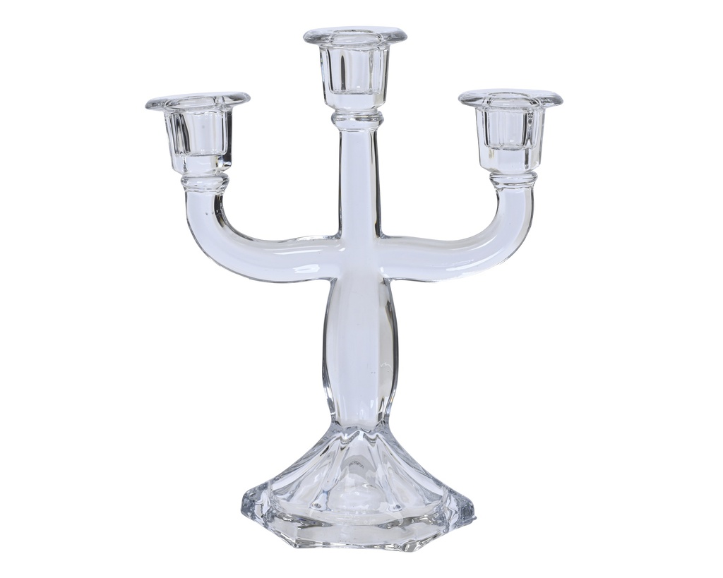 CANDELABRO CRISTAL 3 BRAZOS - L12.00-W23.50-H28.00cm