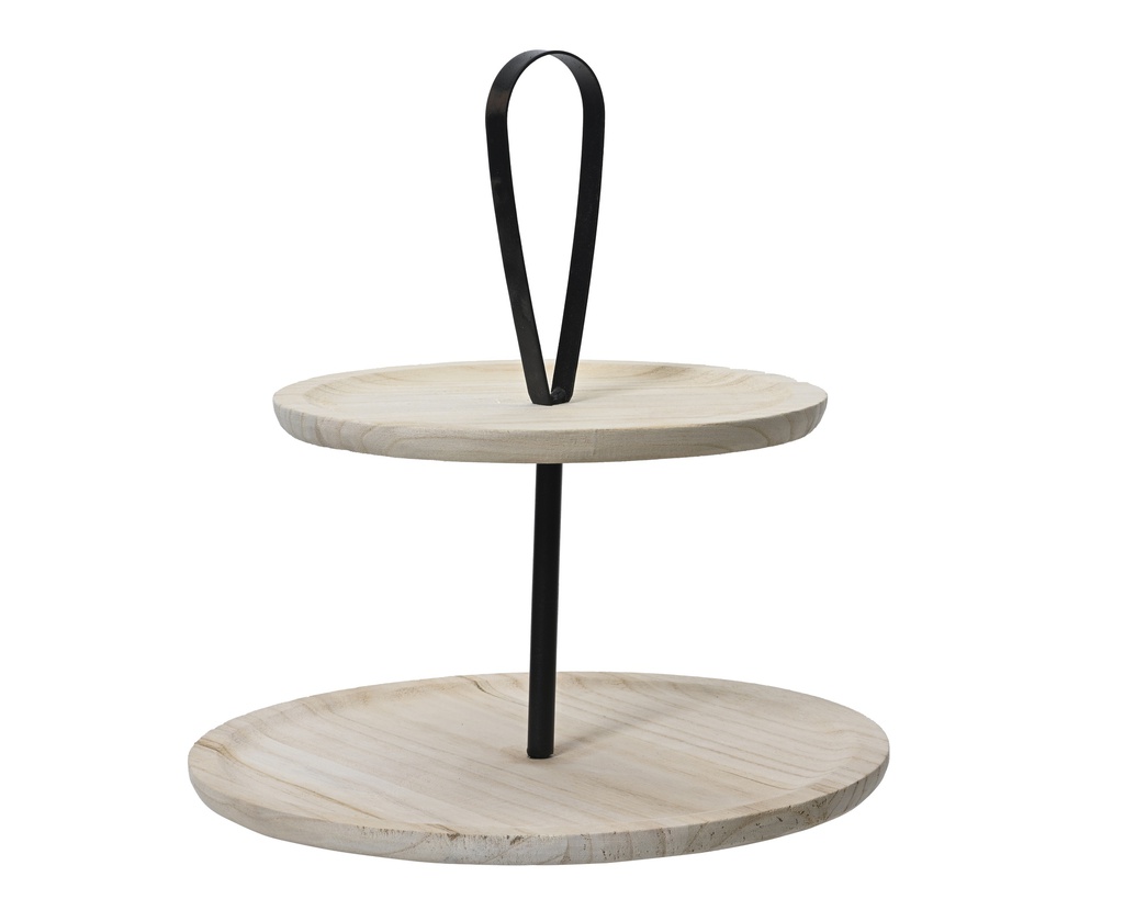 ETAGERE/TARTERA MADERA PAULONIA -  dia37.00-H32.50cm