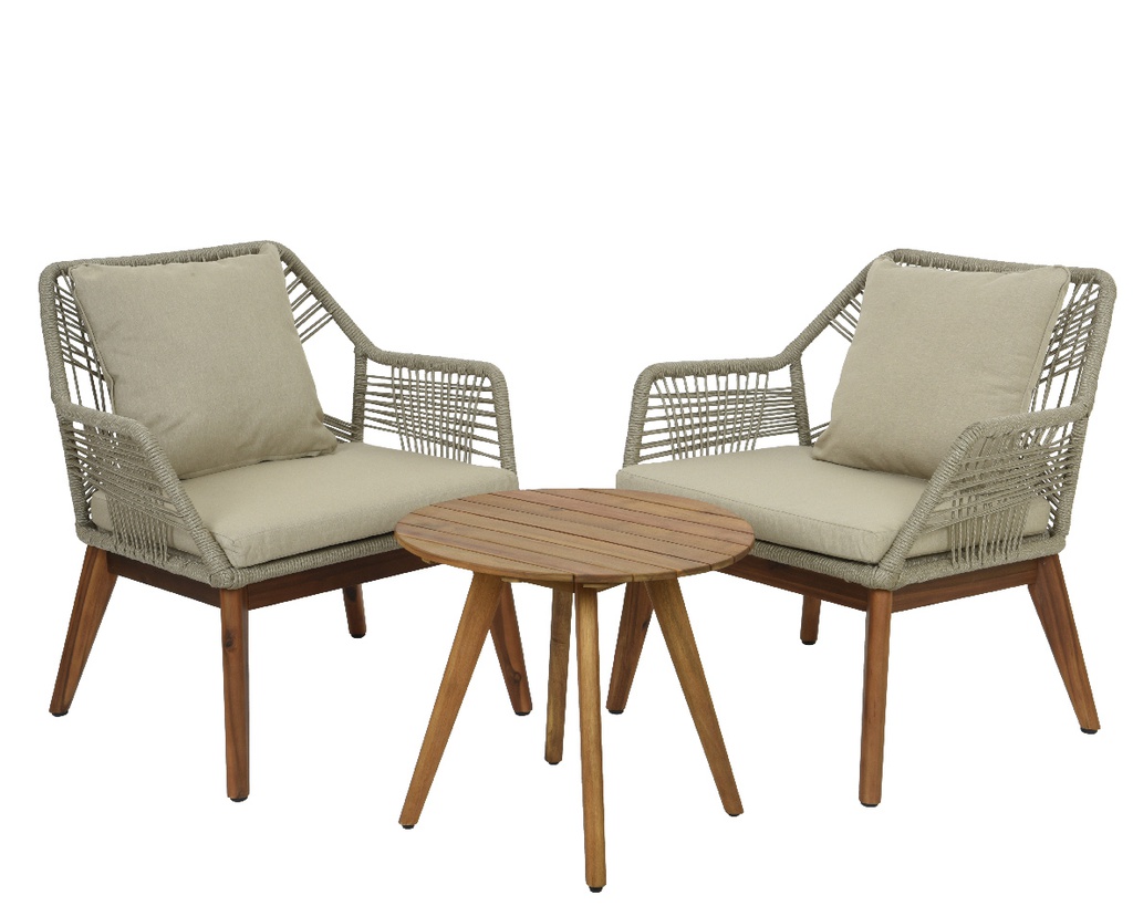 ***SEVILLE LOUNGE SET PP ROPE SAND/COLOUR(S) L72.00-W74.00-H80.00cm