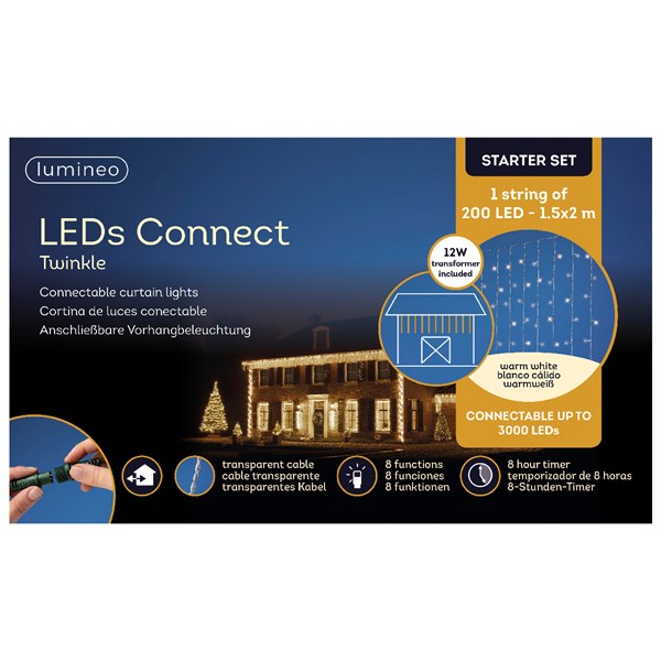LED'S CONNECT CURTAIN LIGHTS OUTDOOR CM-200L
