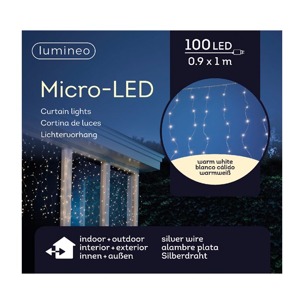 MICRO LED CURTAIN LIGHTS OUTDOOR W90-H100CM-100L
