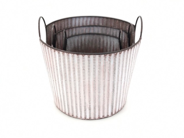 ***S/3 METAL V-ROUND POT W/HDL