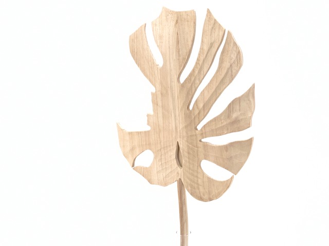 ***90X48X3CM WOOD MONSTERA LEAF