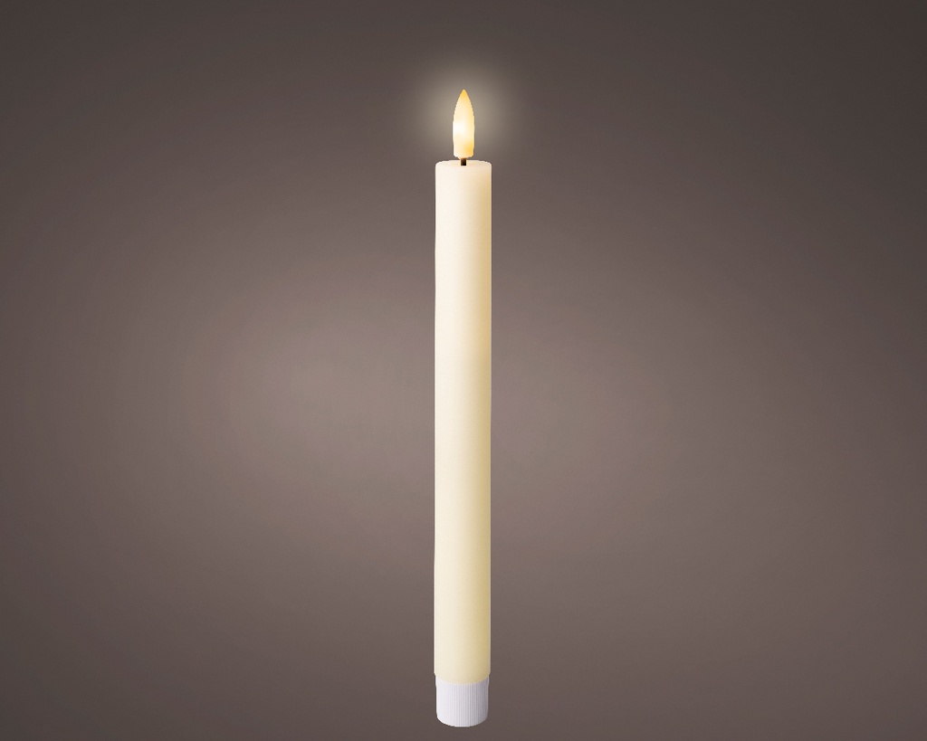 ***LED WICK DINNER CANDLE BO INDOOR CREAM/WARM WHITE dia2.20-H24.50cm-1L