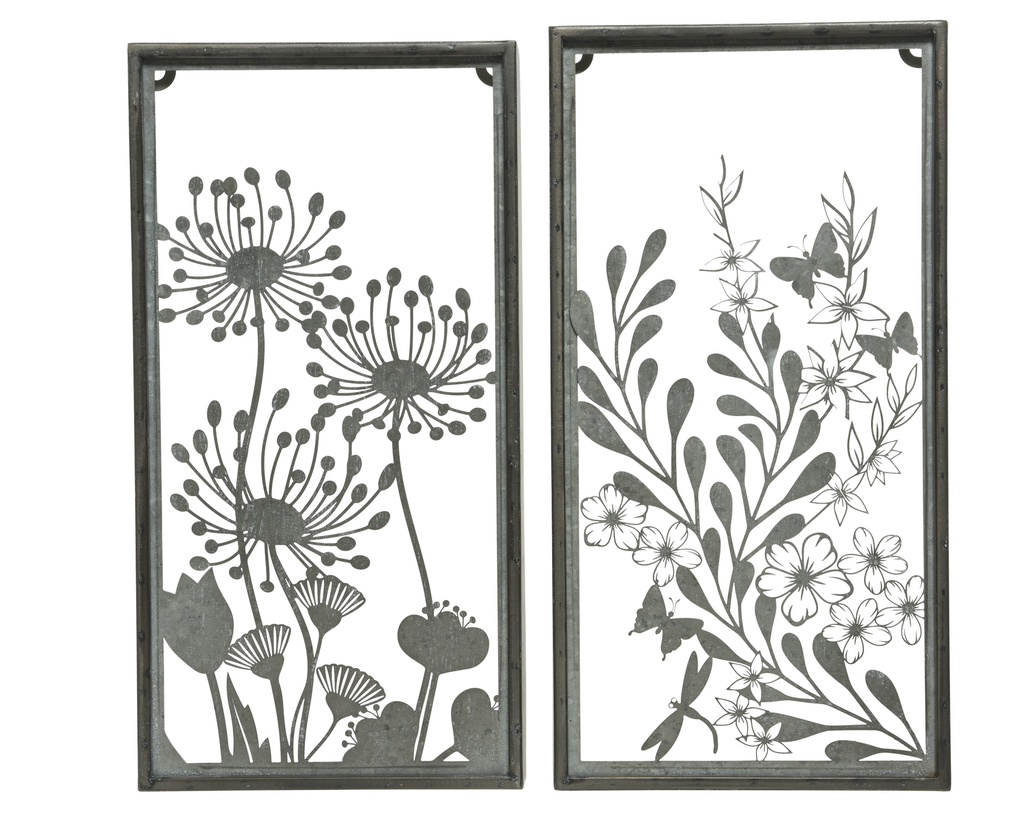 CADRE EN MÉTAL NOIR À MOTIF FLEURI - DEUX MOTIFS - PRIX À L'UNITÉ - L2.00-W20.50-H39.50cm