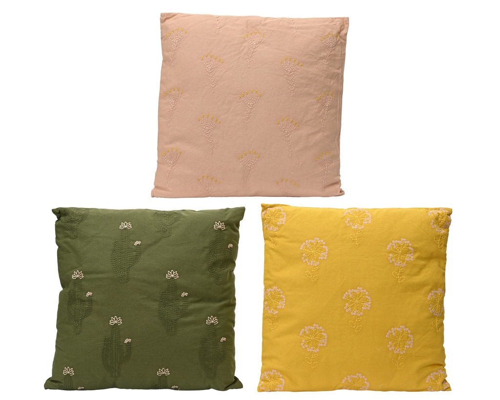 COUSSINS EN COTON - 3 COULEURS - PRIX À L'UNITÉ - L45.00-W45.00-H8.00cm
