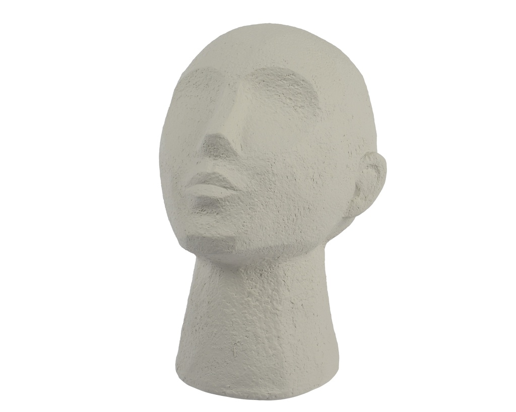 VISAGE EN RÉSINE - CRÈME - L16.00-W18.50-H22.80cm