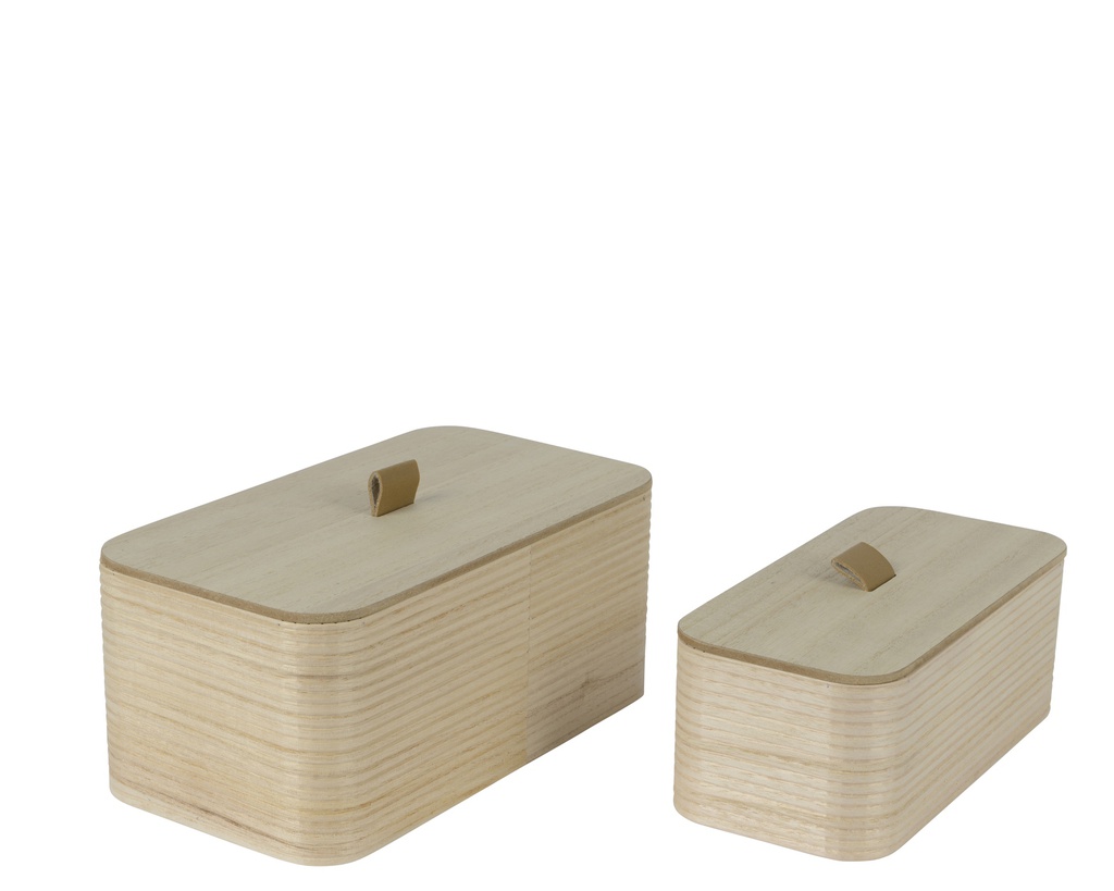 BOTE PARA GUARDAR MADERA PAULONIA - SET DE DOS - L24.00-W13.00-H10.00cm /L20.00-W10.00-H7.50cm