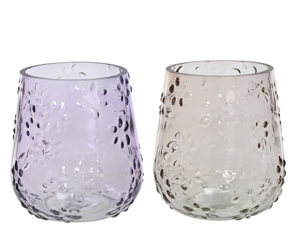 PORTAVELAS CRISTAL - 2 COLORES - PRECIO UNIDAD -  dia10.00-H10.50cm