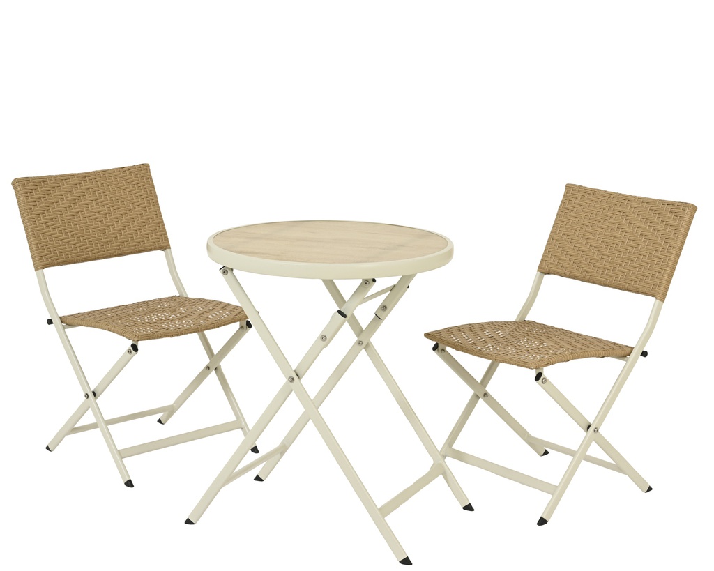 SET DE EXTERIOR TALLIN - MIMBRE EXTERIOR - COLOR NATURAL L58.00-W58.00-H71.00cm /L46.00-W52.00-H81.00cm