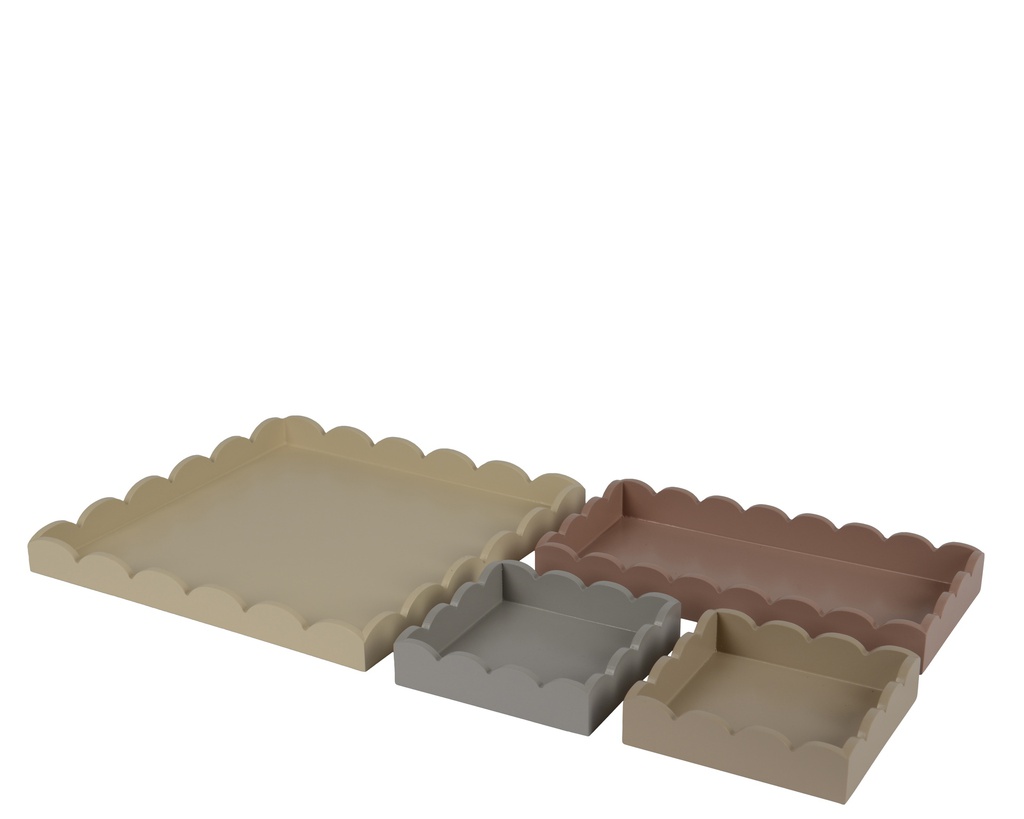PLATEAUX EN BOIS - LOT DE 3 - L28.00-W14.00-H3.30cm /L14.00-W14.00-H3.30cm /L14.00-W14.00-H3.30cm