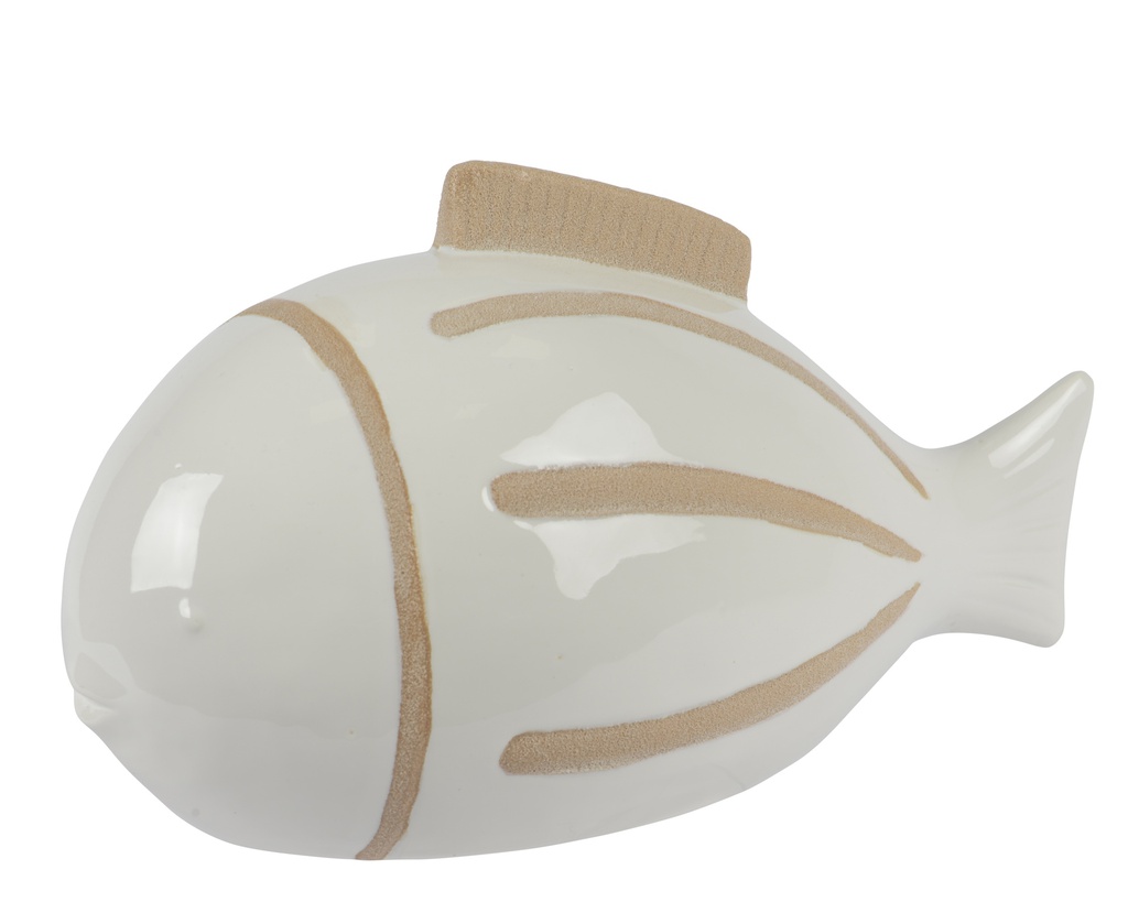 ***FISH PORCELAIN WHITE/COLOUR(S) L16.30-W8.50-H9.40cm