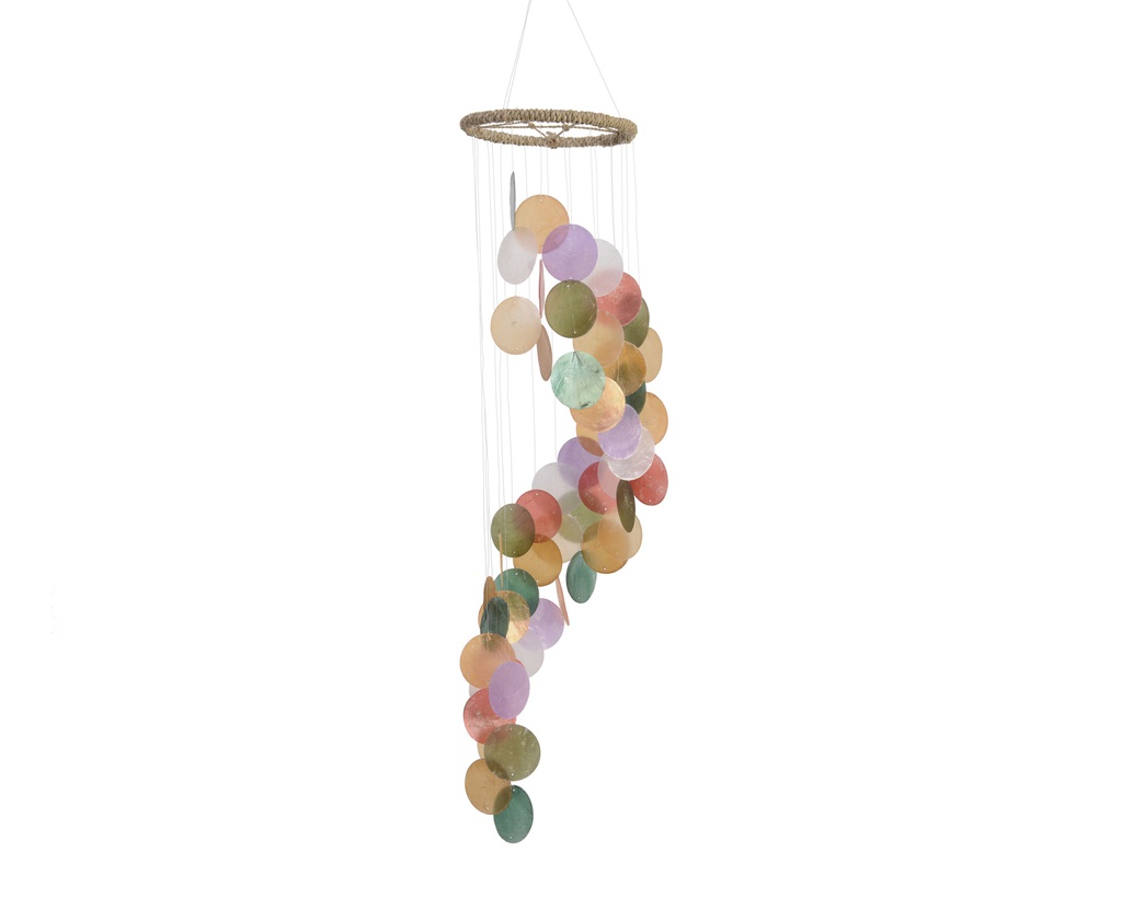 MOVIL DE VIENTO MULTICOLOR - CONCHAS -  L14.50-W14.50-H62.00cm