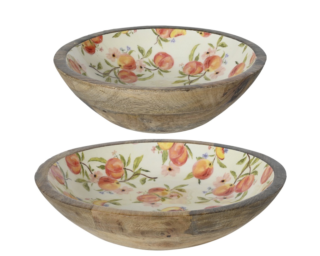 BOLS EN BOIS DE MANGUE - LOT DE 2 - dia30.00-H6.50cm /dia24.00-H6.50cm
