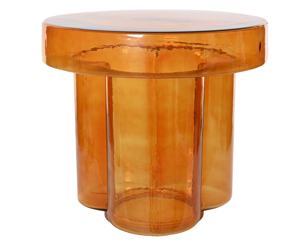 ***SIDE TABLE GLASS AMBER dia45.00-H41.00cm