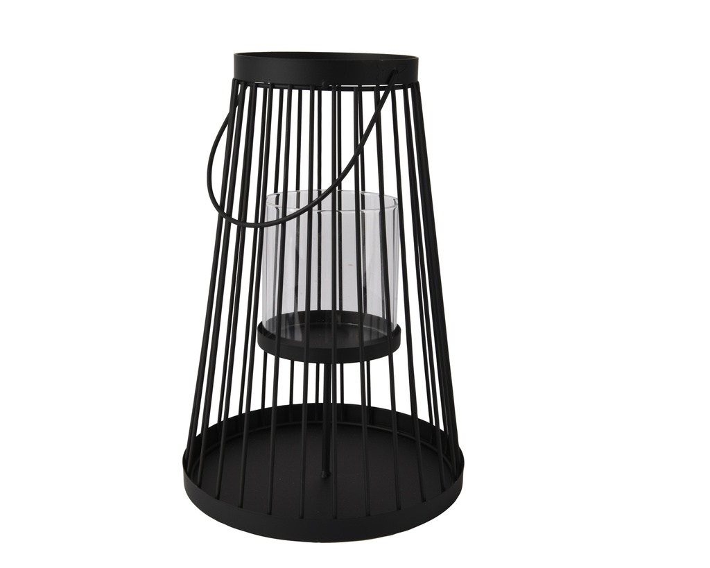 BOUGEOIR EN MÉTAL - NOIR - dia20.00-H30.00cm