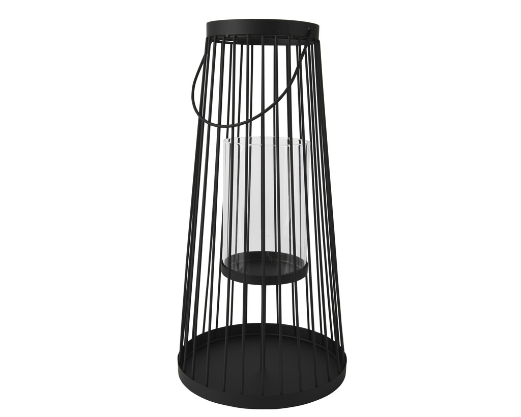 BOUGEOIR EN MÉTAL - NOIR - dia20.00-H40.00cm