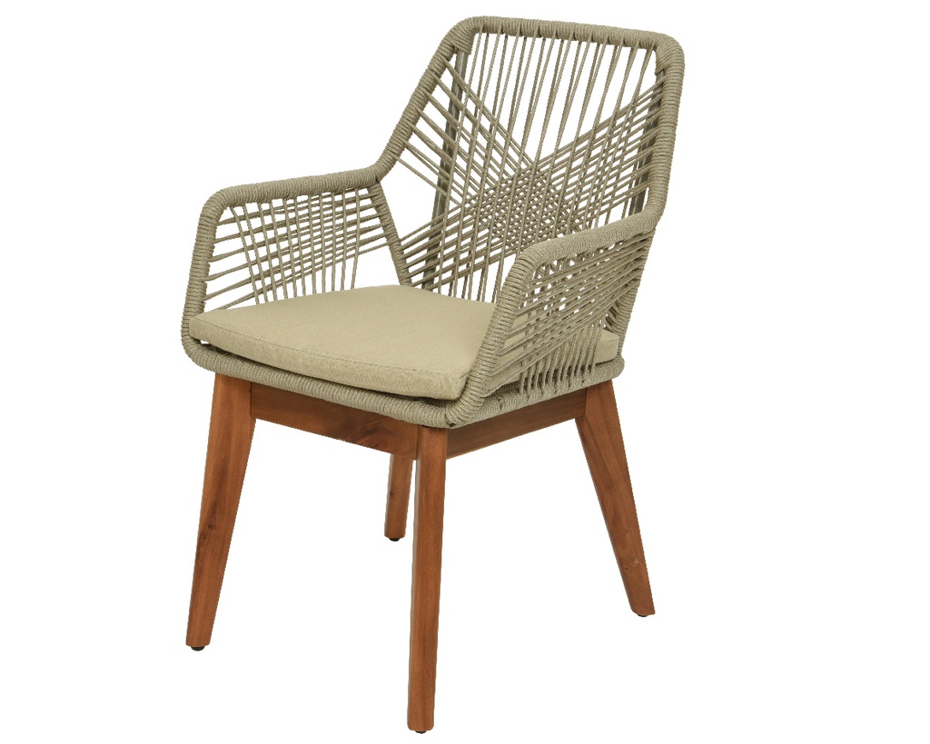 CHAISE SÉVILLE EN CORDE - BEIGE - L69.00-W57.00-H87.00cm
