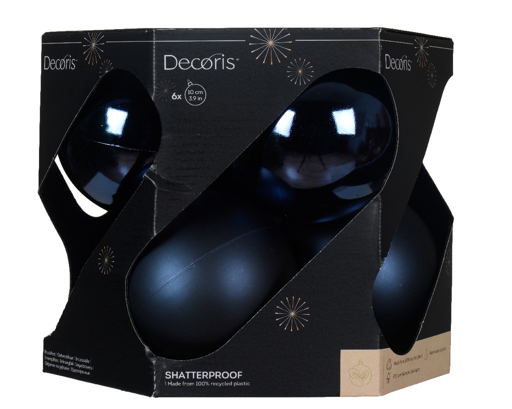 MIX BOLAS PLASTICO - BRILLO-MATE- AZUL NOCHE - dia10.00cm