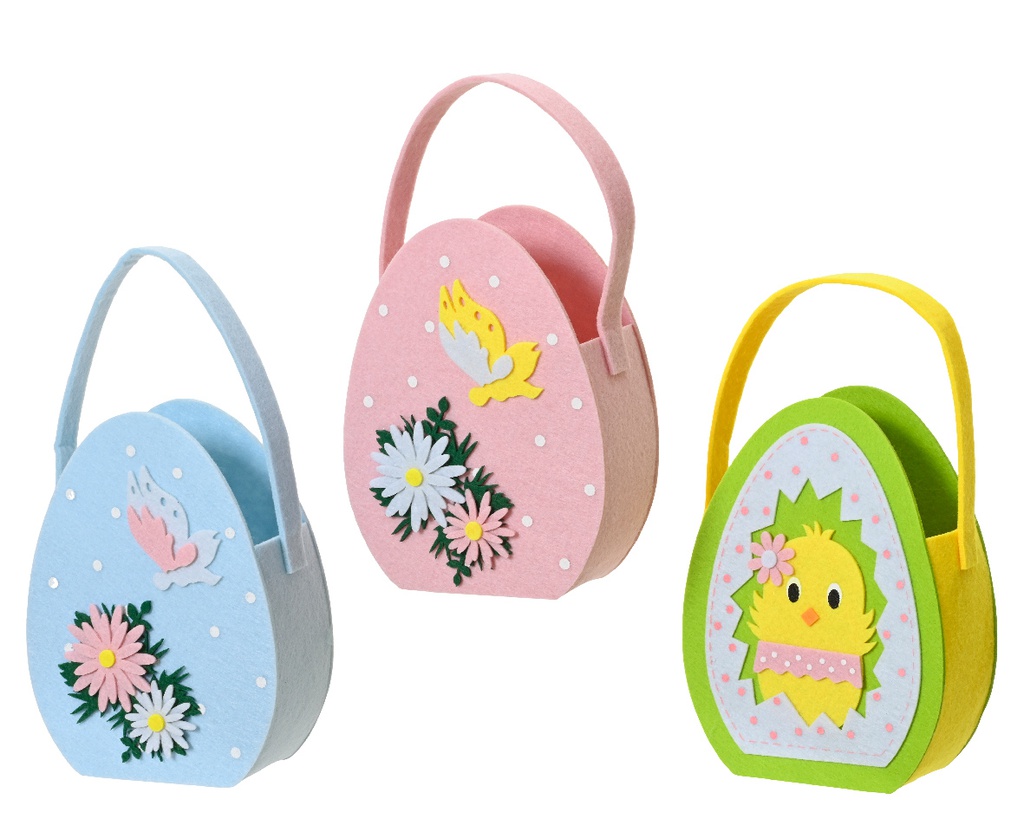 ***BASKET FELT MULTI L7.00-W13.00-H25.00cm