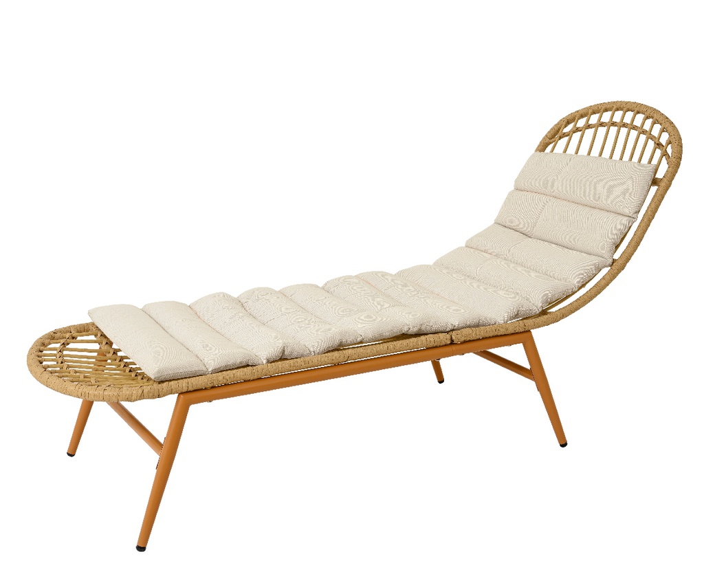 ***PALAU SUNLOUNGER WICKER TERRACOTTA L177.00-W58.00-H90.50cm