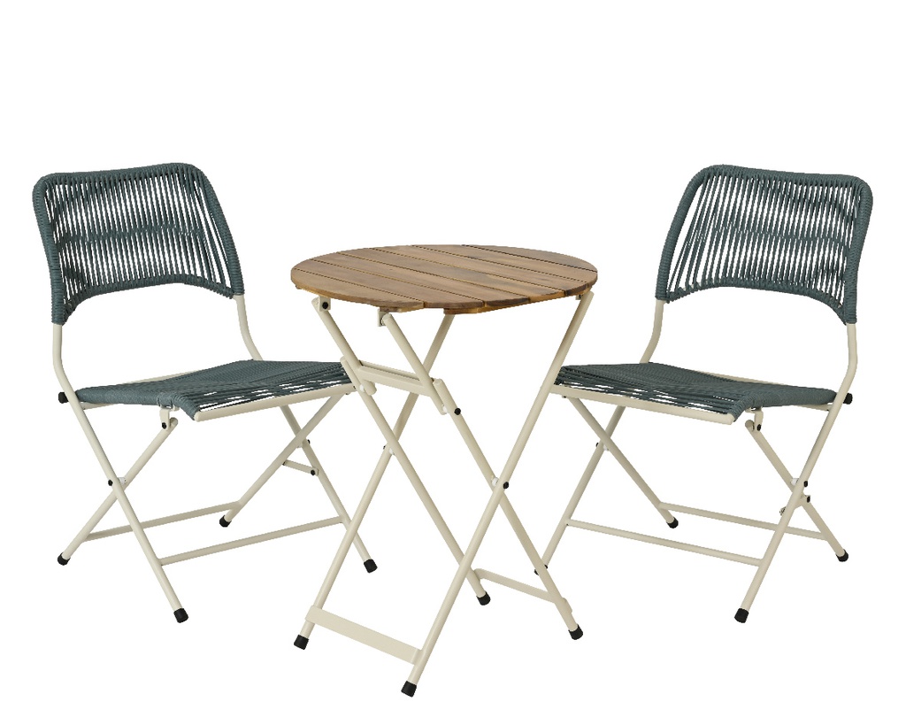 ***TAVERNIER SET WICKER GREEN L62.00-W51.00-H87.00cm /dia57.00--H75.00cm