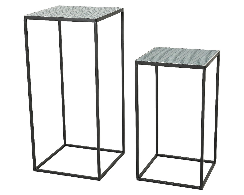 ***RACK MOSAIC STONE BLUE L38.00-W38.00-H82.00cm /L34.00-W34.00-H62.00cm