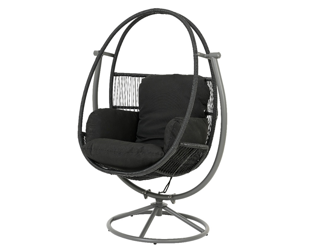 ***TUNJA SWIVEL CHAIR WICKER BLACK L113.00-W90.00-H160.00cm