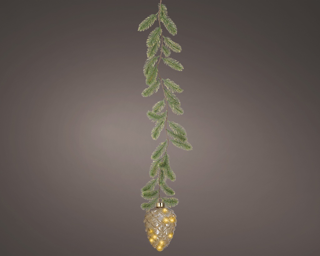 GUIRNALDA DE PIÑAS CON LUCES - AMBER/CLASSIC WARM dia15.00-H21.00cm-15LEDS