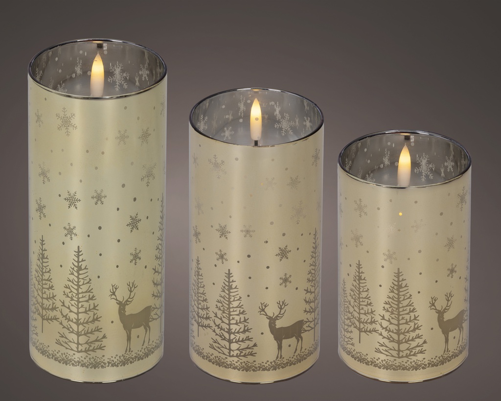 ***LED WICK CANDLE BO INDOOR GOLD/WARM WHITE dia7.50-H17.50cm-1L