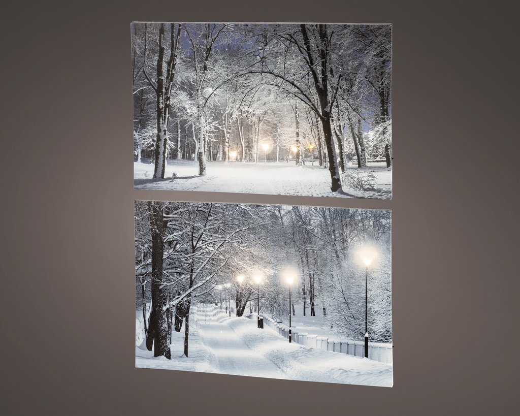 CUADRO CON LUCES Y ESCENA NAVIDEÑA - WARM WHITE/COOL WHITE L1.50-W58.00-H38.00cm-6LEDS