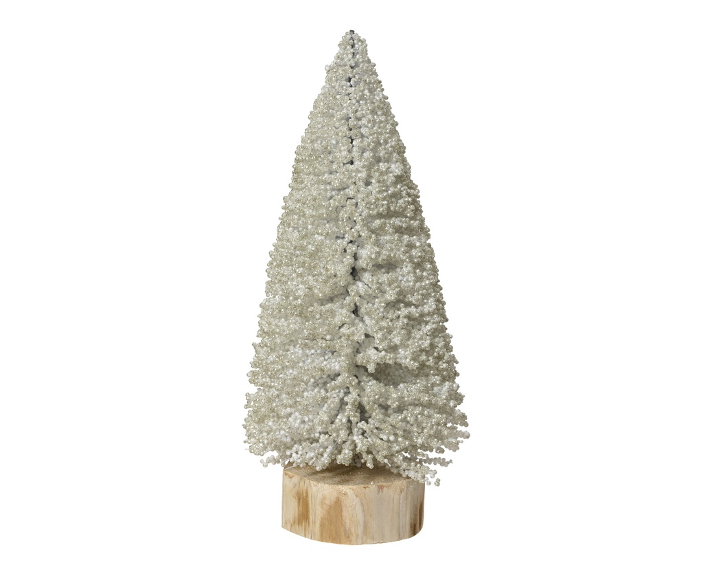 ***BRUSH MINI TREE PEARLS WHITE/PEARL dia12.00-H32.00cm