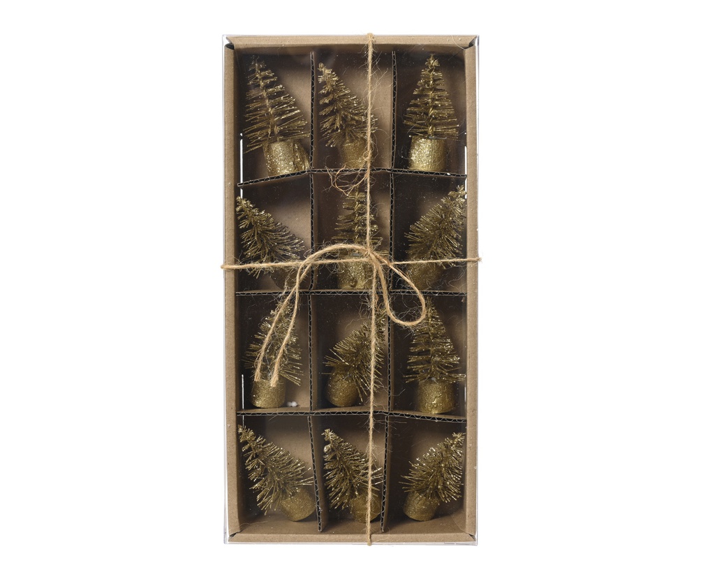 ***BRUSH MINI TREE GLITTER GOLD dia3.50-H7.00cm