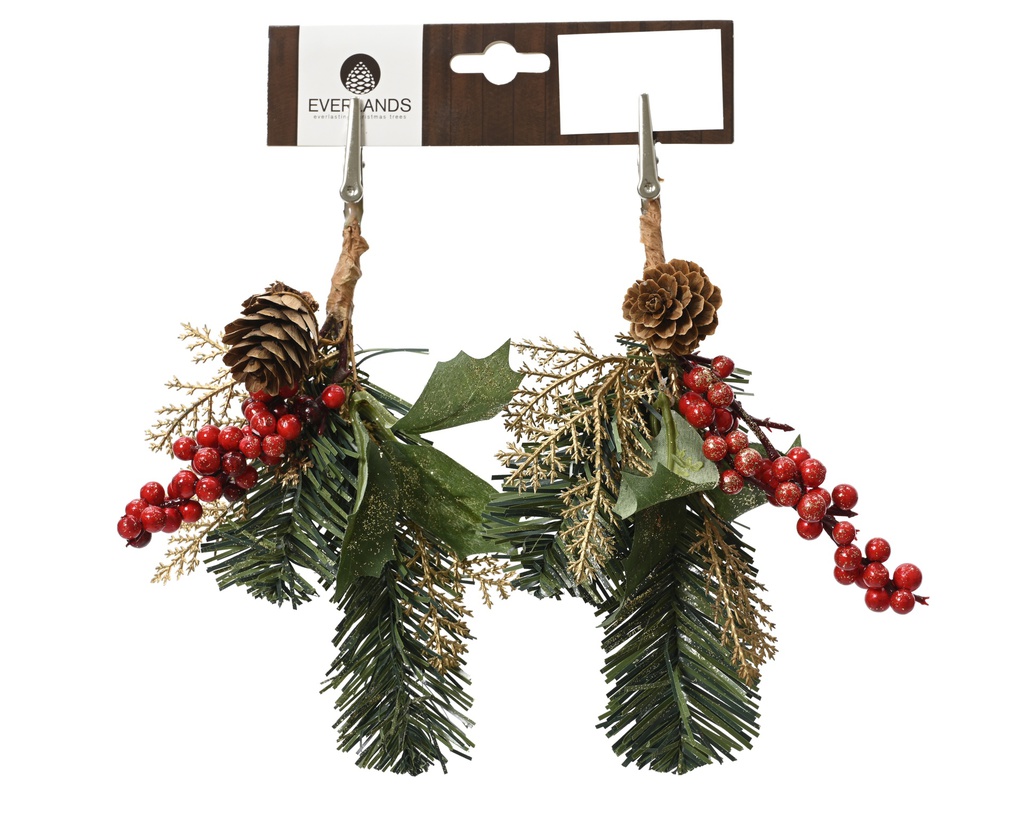 ***PICK GLITTER GREEN/RED dia15.00-H22.00cm