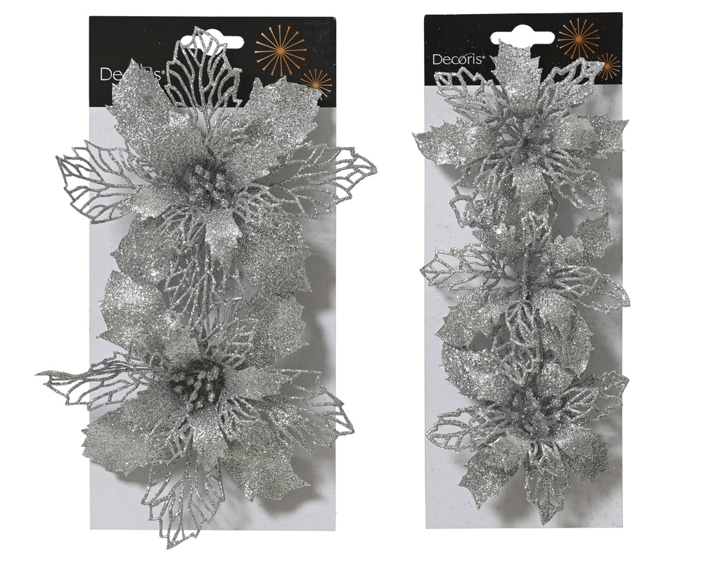 ***POINSETTIA PLASTIC SILVER L2.00-W13.00-H13.00cm