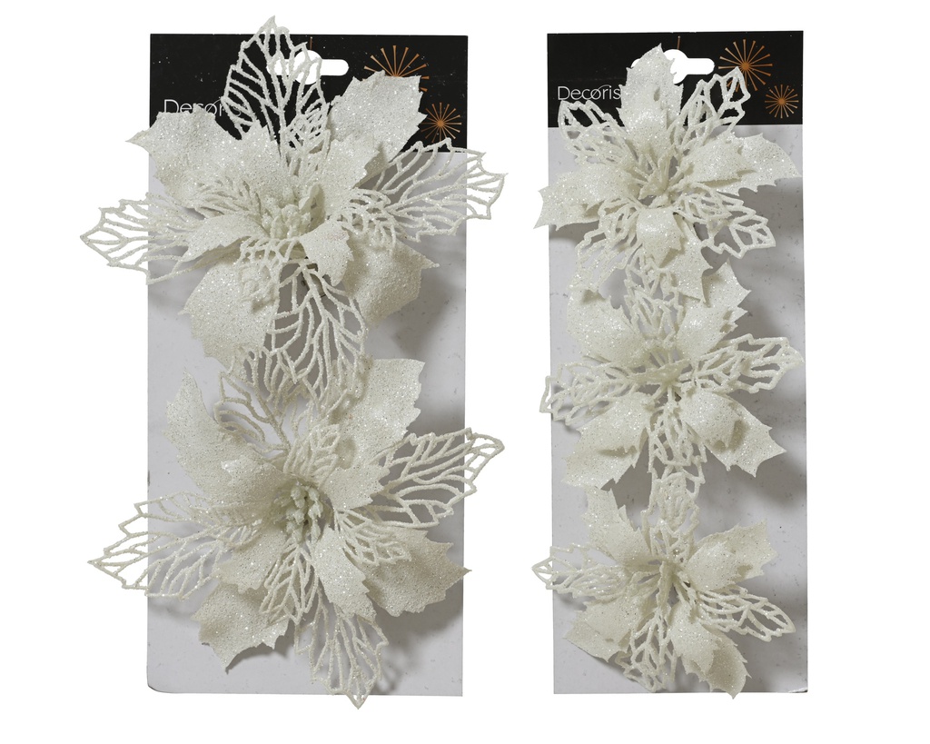 POINSETTIA PLASTICO - WINTER WHITE L2.00-W13.00-H13.00cm