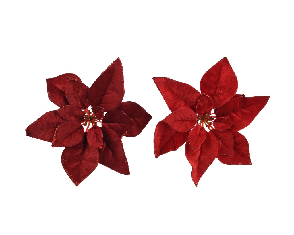 ***POINSETTIA POLYESTER VELVET ASSORTED dia28.00-H5.00cm