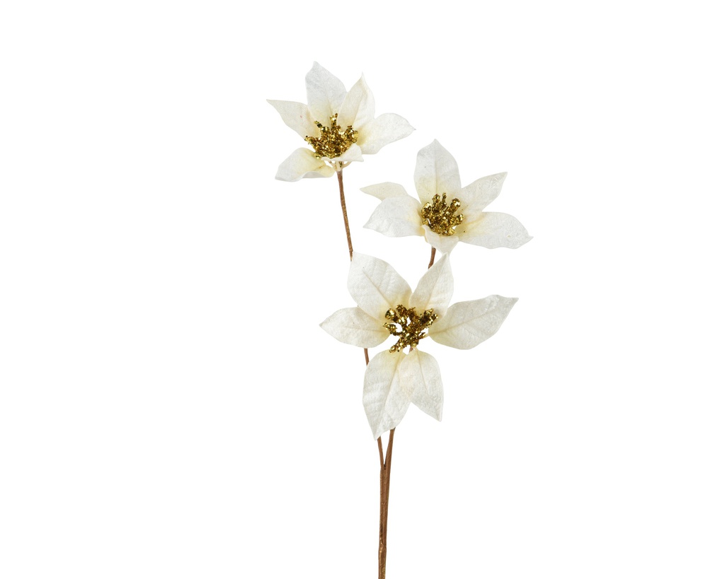 ***POINSETTIA POLYESTER CREAM L17.00-W10.00-H60.00cm