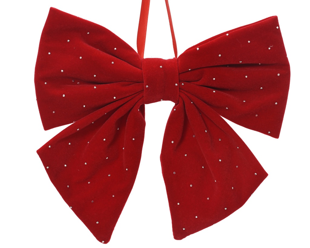 ***BOW POLYESTER VELVET RED L2.00-W19.00-H20.00cm