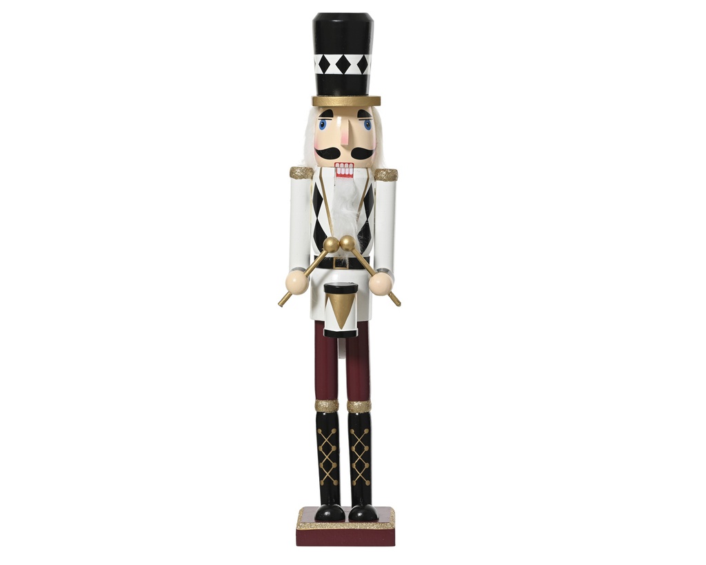 ***NUTCRACKER PINEWOOD WHITE/BLACK L10.00-W9.00-H50.00cm
