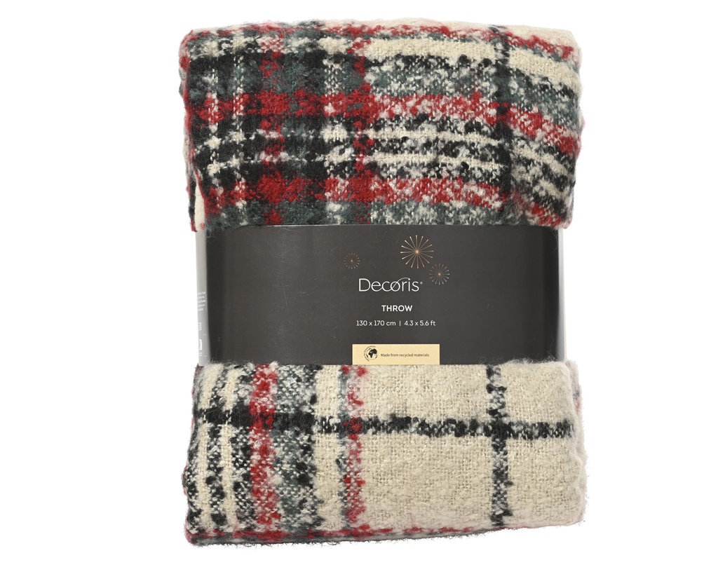 MANTA CUADROS MULTICOLOR - PRECIOSA - L170.00-W130.00-H1.00cm