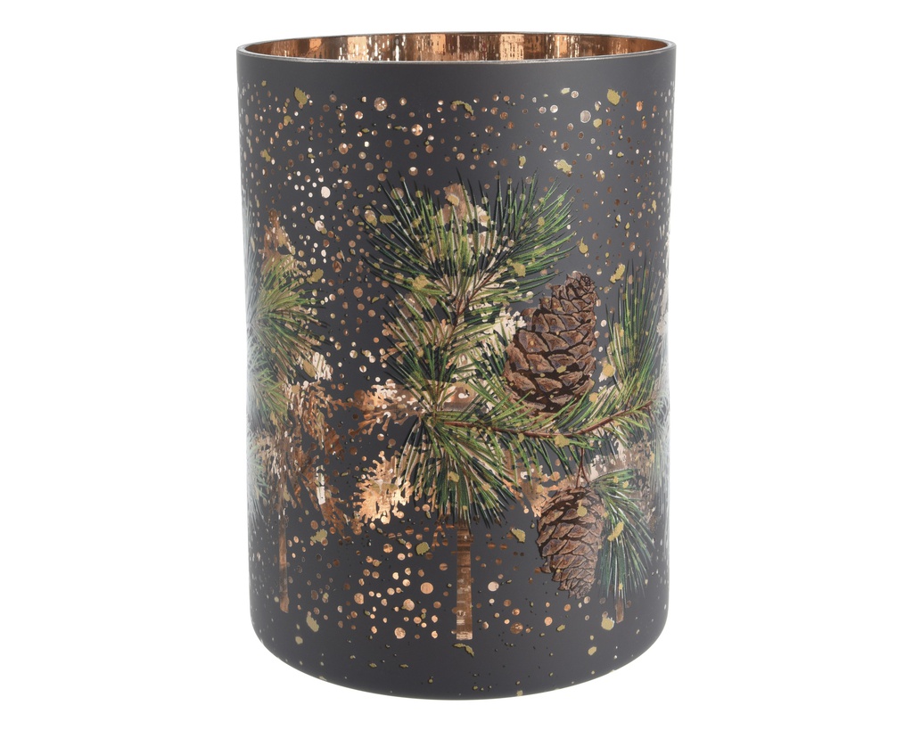 ***TEALIGHTHOLDER GLASS BROWN dia18.00-H24.00cm