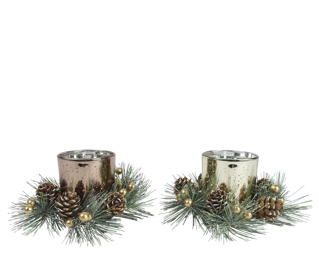 ***TEALIGHTHOLDER GLASS ASSORTED dia14.50-H8.20cm