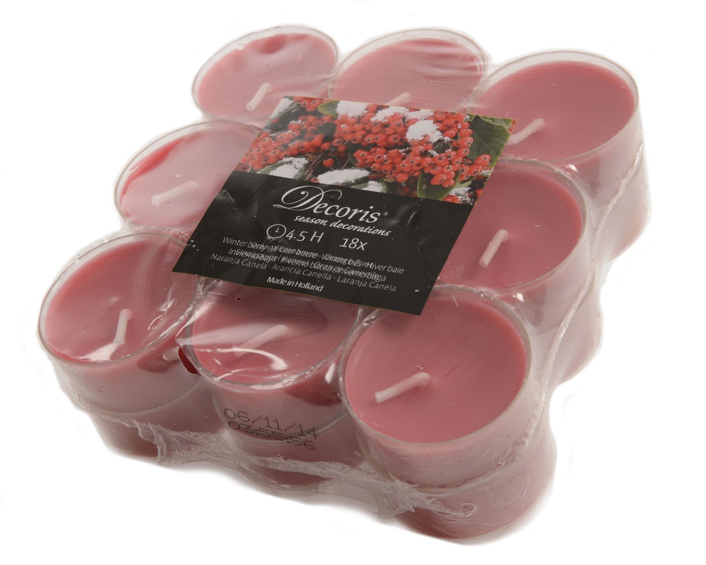 ***TEALIGHT PARAFFIN RED dia4.00-H2.00cm