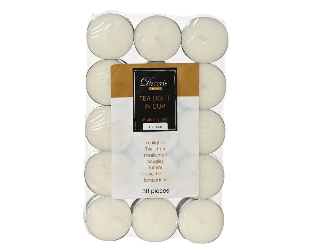 LUZ DE TE PARAFINA - PACK DE 30 -  dia3.80-H1.32cm