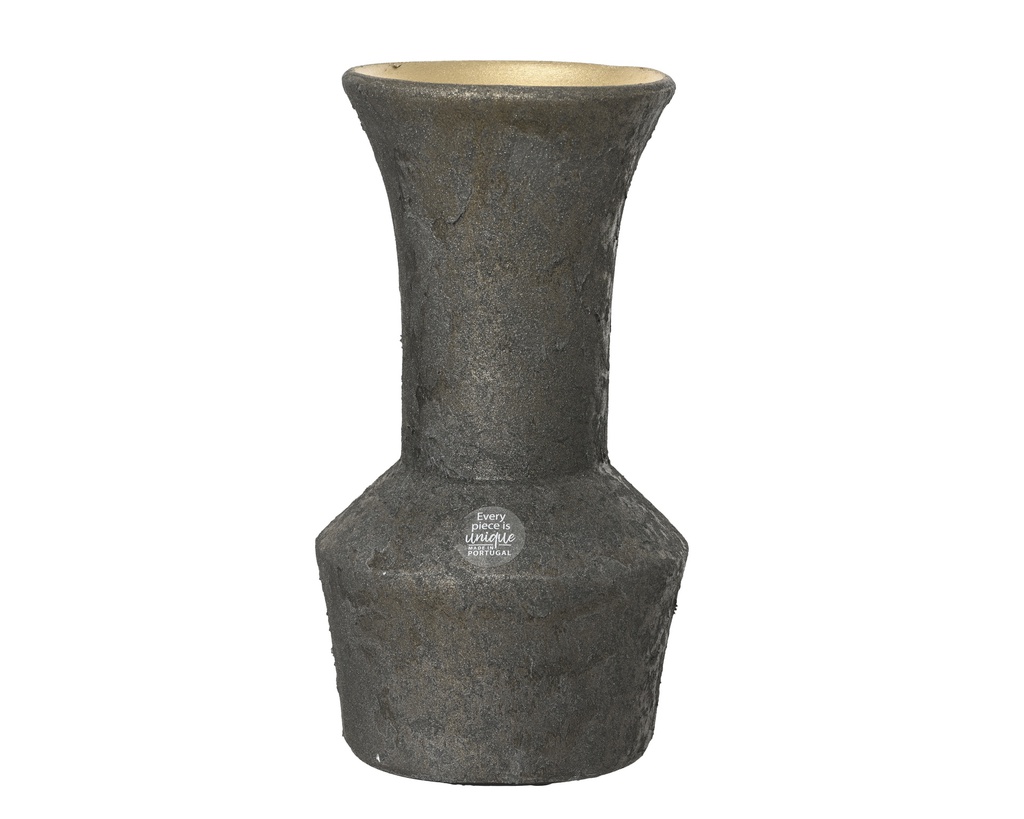  VASE EN TERRE CUITE NOIRE - dia16.00-H30.00cm