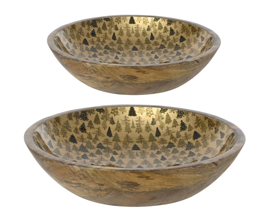 ***BOWL MANGOWOOD GOLD dia30.00-H8.00cm  dia23.00-H6.00cm